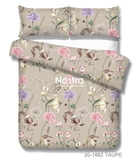 Polycotton bedding set FLOWERS 20-1862-TAUPE 20-1862-TAUPE