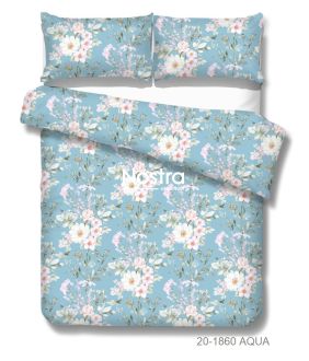 Polycotton bedding set FLOWERS 20-1860-AQUA 20-1860-AQUA