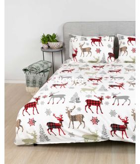 Фланелевое постельное бельё BO 40-1496-GREY RED 40-1496-GREY RED