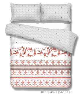 Flanelės pagalvės užvalkalas su užtrauktukais 40-1565-RED 40-1565-RED