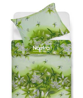 Polycotton bedding set FLOWERS 20-0938-GREEN 20-0938-GREEN