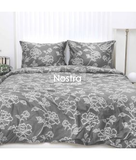 PREMIUM mako satino patalynė CLOVER 20-1830-DARK GREY 20-1830-DARK GREY
