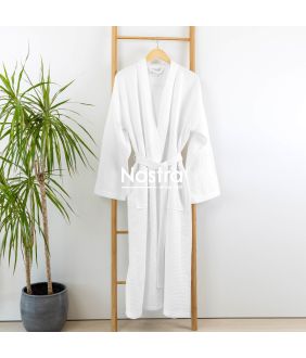 Chalatas BATHROBE WAFFLE CVC-210 210 BATHROBE KIMONO-OPTIC WHITE 210 BATHROBE KIMONO-OPTIC WHITE